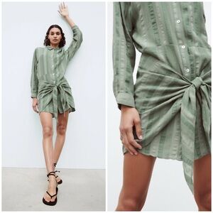 Zara The Zoe Shirt Wrap Mini Dress Size S EUC